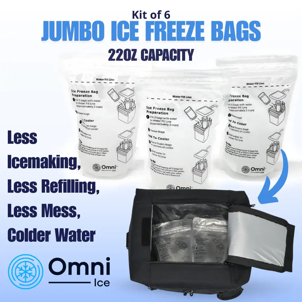 22oz Jumbo Ice Freeze Bags (Kit of 6) by Omni Ice™ - Supply DME