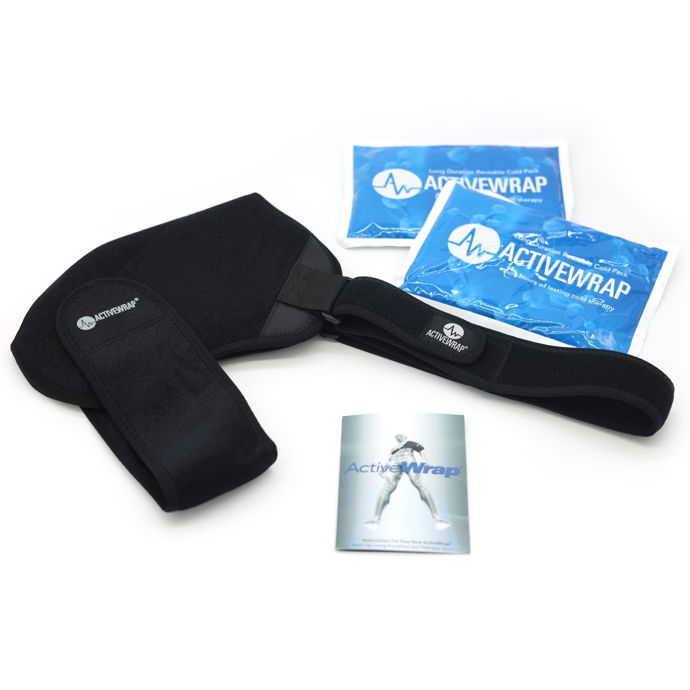 ActiveWrap® Pro 2-4 Hour Shoulder Ice Wrap w/ Two (2) 7"x10" Long Duration Gel Packs by Supply Cold Therapy at Active Wrap