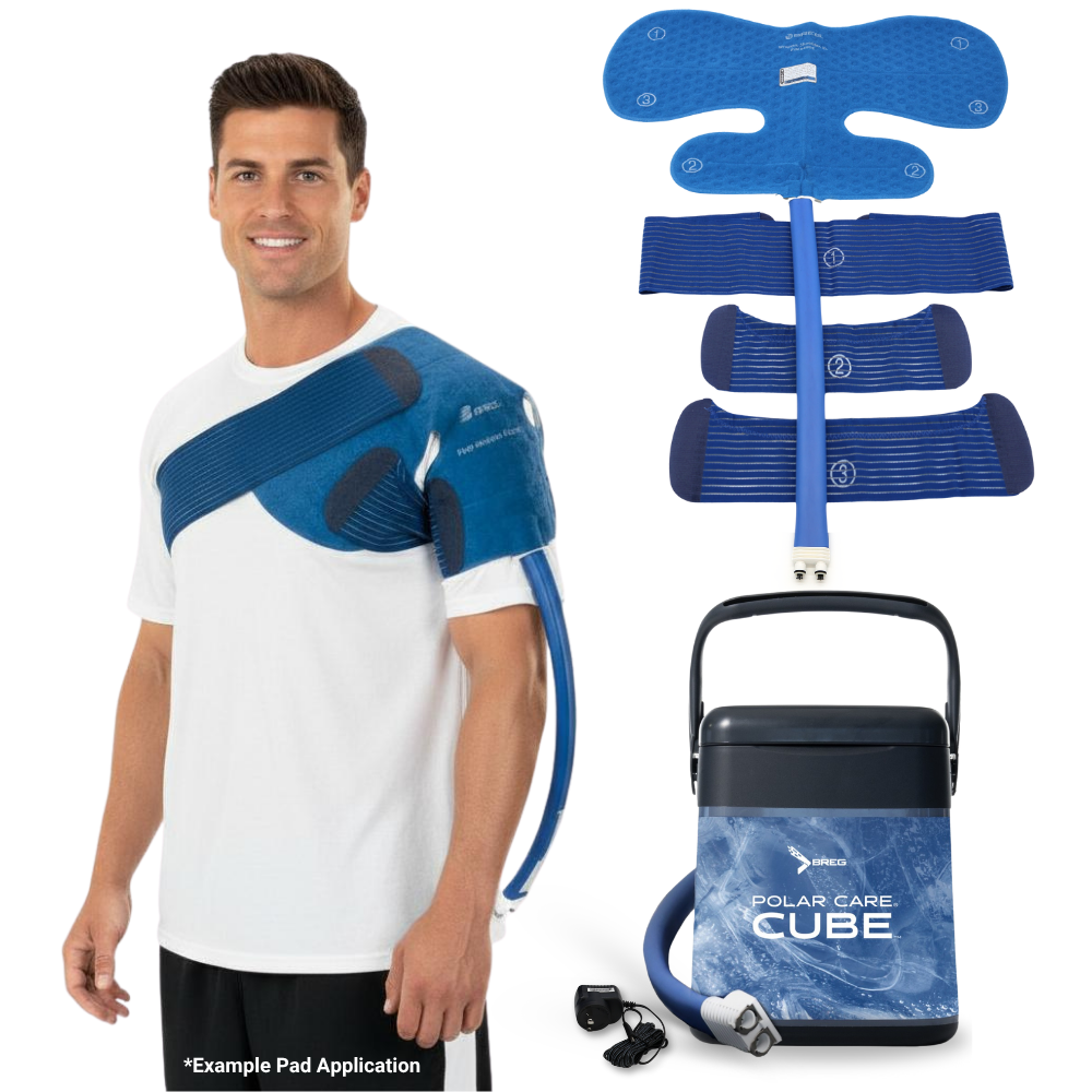 Breg® Polar Care Cube System w/ Wrap-On Pads - 10701-04905 Breg® Polar Care Cube System w/ Wrap-On Pads - Polar Care Cube & One (1) XL Shoulder Pad by Supply Physical Therapy Breg, Cold Therapy Units, Combos, Cube