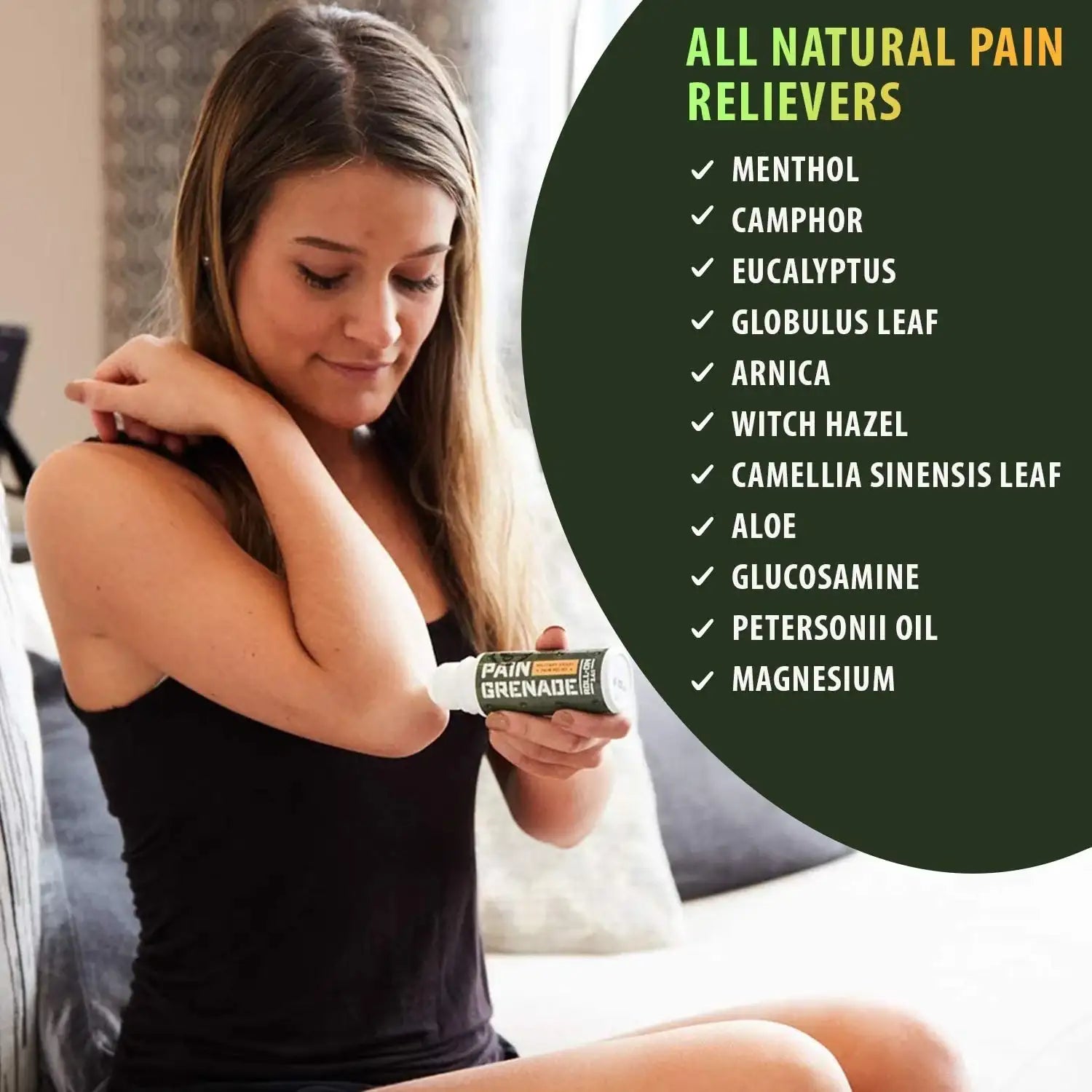 Pain Grenade Roll On Pain Relief - Roll On Muscle Pain Reliever for Pain & Arthritis – with Arnica, Menthol & Camphor - Supply DME