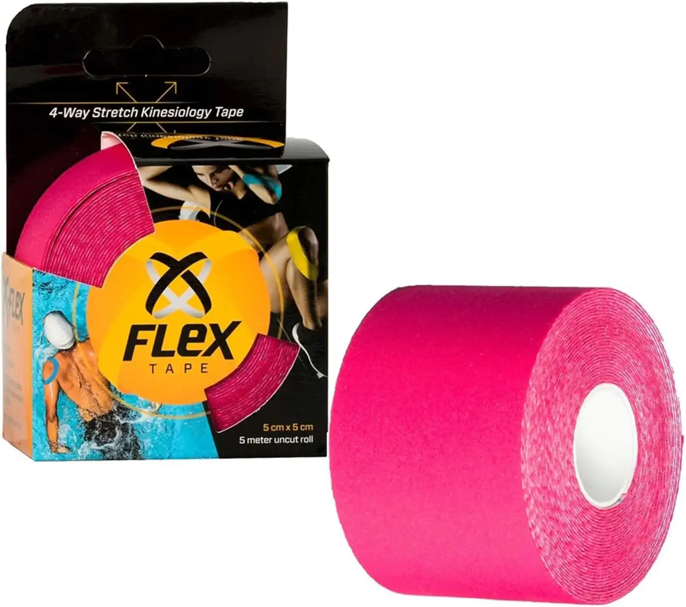 XFlex K-Tape Waterproof Uncut Roll – Physio Tape 4 Way Stretch – Kinesiology Tape Pro 2 inch x 16 ft - Supply DME