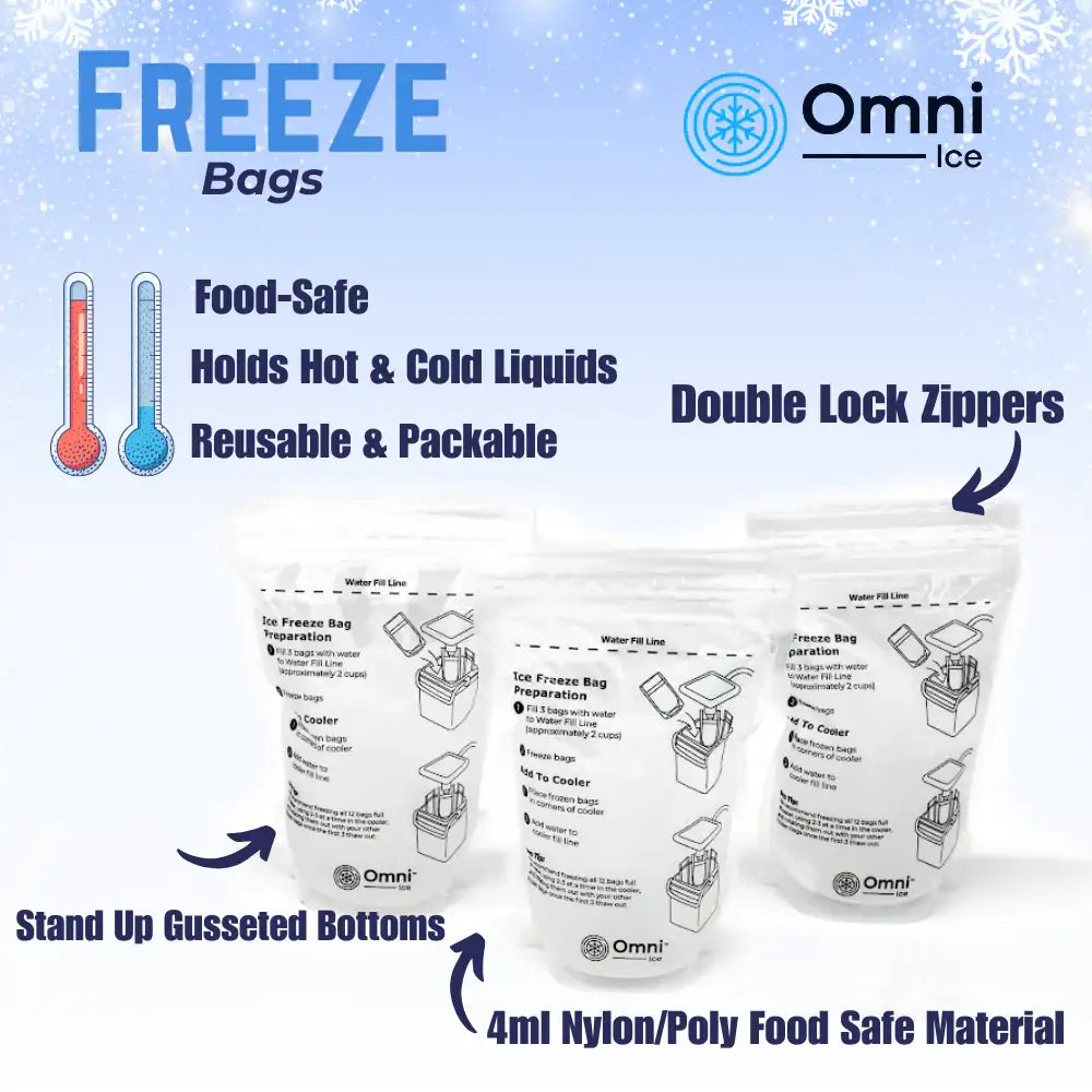 22oz Jumbo Ice Freeze Bags (Kit of 6) by Omni Ice™ - Supply DME