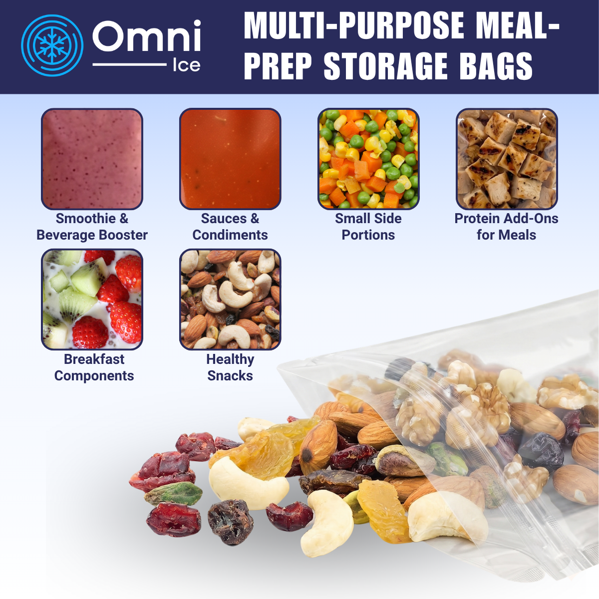 $35 Deals - Meal-Prep Bag Kit by Omni Ice™ Freeze & Reheat Variety Pack (12 bags 3 sizes)