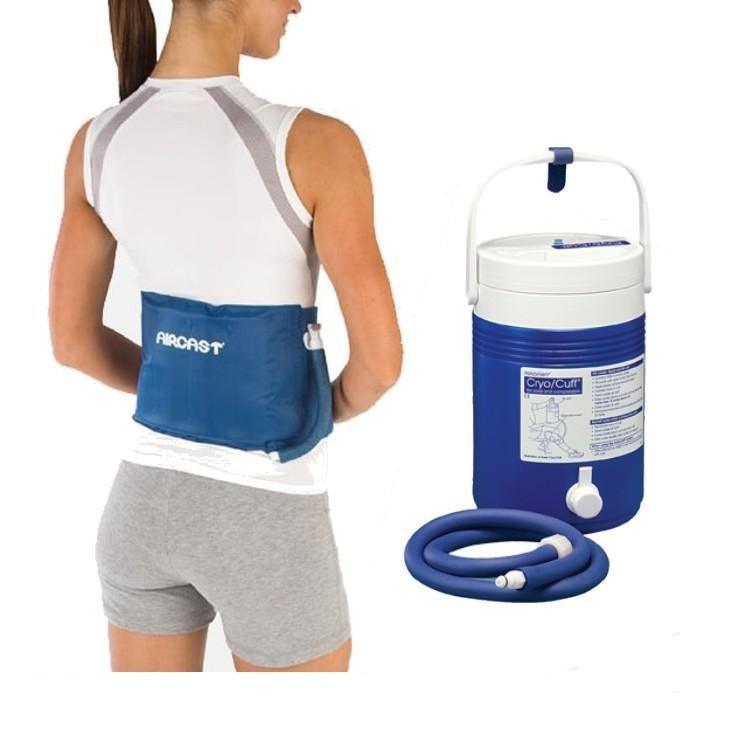 Aircast Cryo Cuff cold therapy cooler system with back wrap pad for pain relief