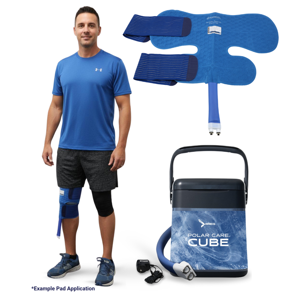 Breg® Polar Care Cube System w/ Wrap-On Pads - 10701-04705 Breg® Polar Care Cube System w/ Wrap-On Pads - Polar Care Cube & One (1) XL Knee Pad by Supply Physical Therapy Breg, Cold Therapy Units, Combos, Cube